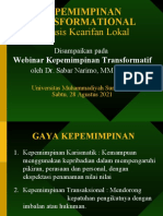 (Sabar Narimo) Kepemimpinan Transformatif Berbasis Kearifan Lokal