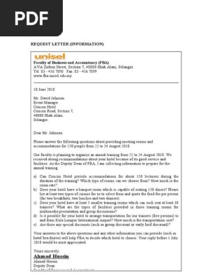 REQUEST LETTER