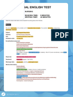 Occupational English Test: Writing Sub-Test: Nursing Time Allowed: Reading Time: 5 Minutes Writing Time: 40 Minutes