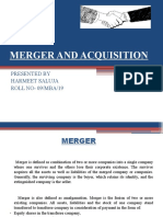 Merger and Acquisition: Presented by Harmeet Saluja ROLL NO-09/MBA/19