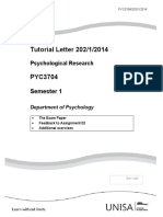 Psychological Research Tutorial Letter