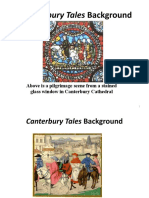 Canterbury Tales Background: Above Is A Pilgrimage Scene From A Stained Glass Window in Canterbury Cathedral