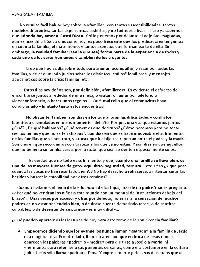 Oración y apoyo a la familia cristiana | PDF | Jesús | María, madre de ...