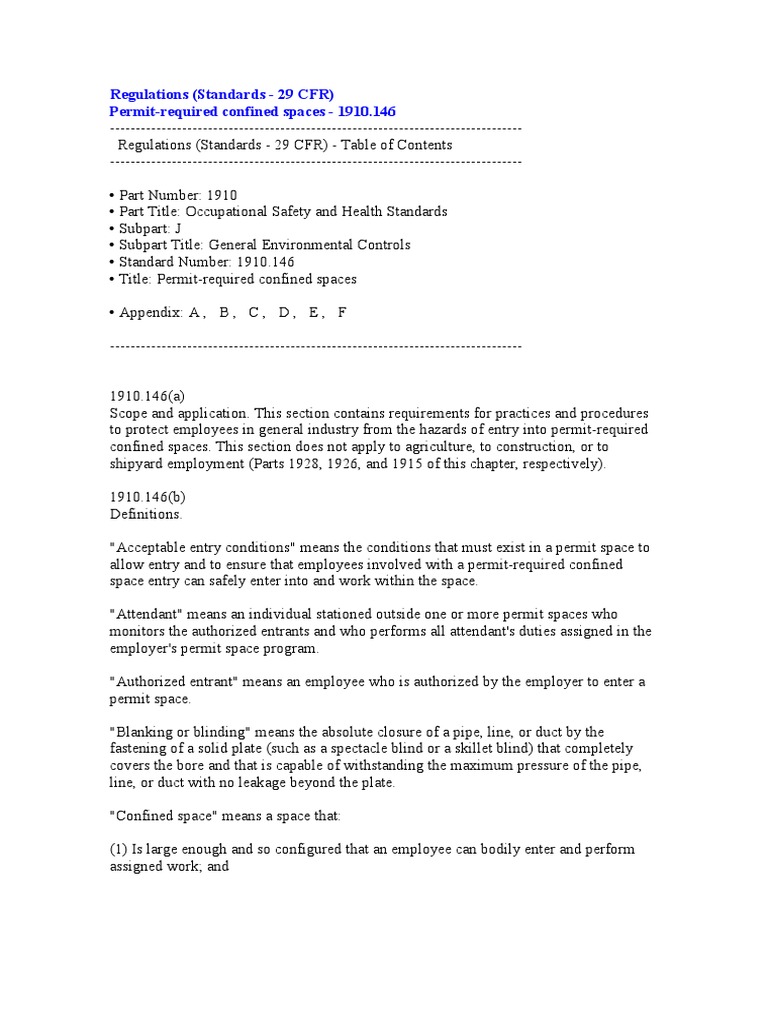 Regulations 1910 146 osha pdf