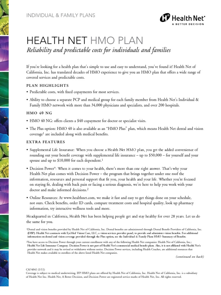 Health Net Hmo 40 NG CA 2011 74041 | PDF