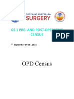 Gs 1 Pre-And Post-Operative Census: September 24-30, 2021