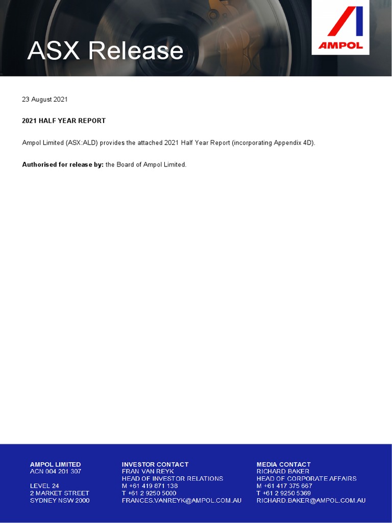 ASX Release 23 August 2021 PDF Dividend Historical Cost