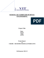 School of Computer Science Engineering: Project Title