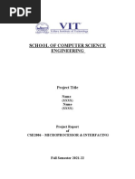 School of Computer Science Engineering: Project Title