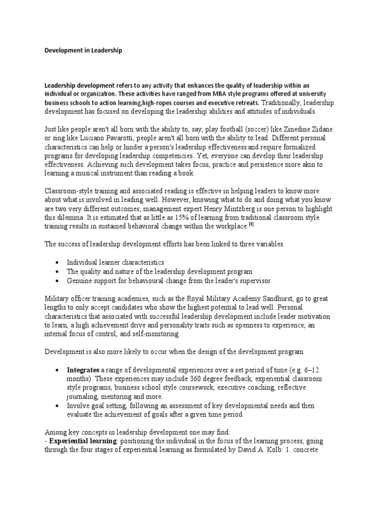 Leadership Development Strategies Explained | PDF | Leadership ...