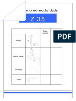 Profile For Rectangular Ducts: Package Order Number