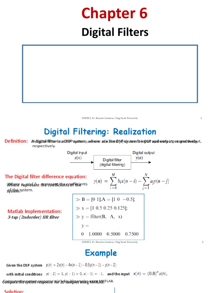 Design and Analysis of Digital Filters: Transfer Functions, Pole-Zero ...