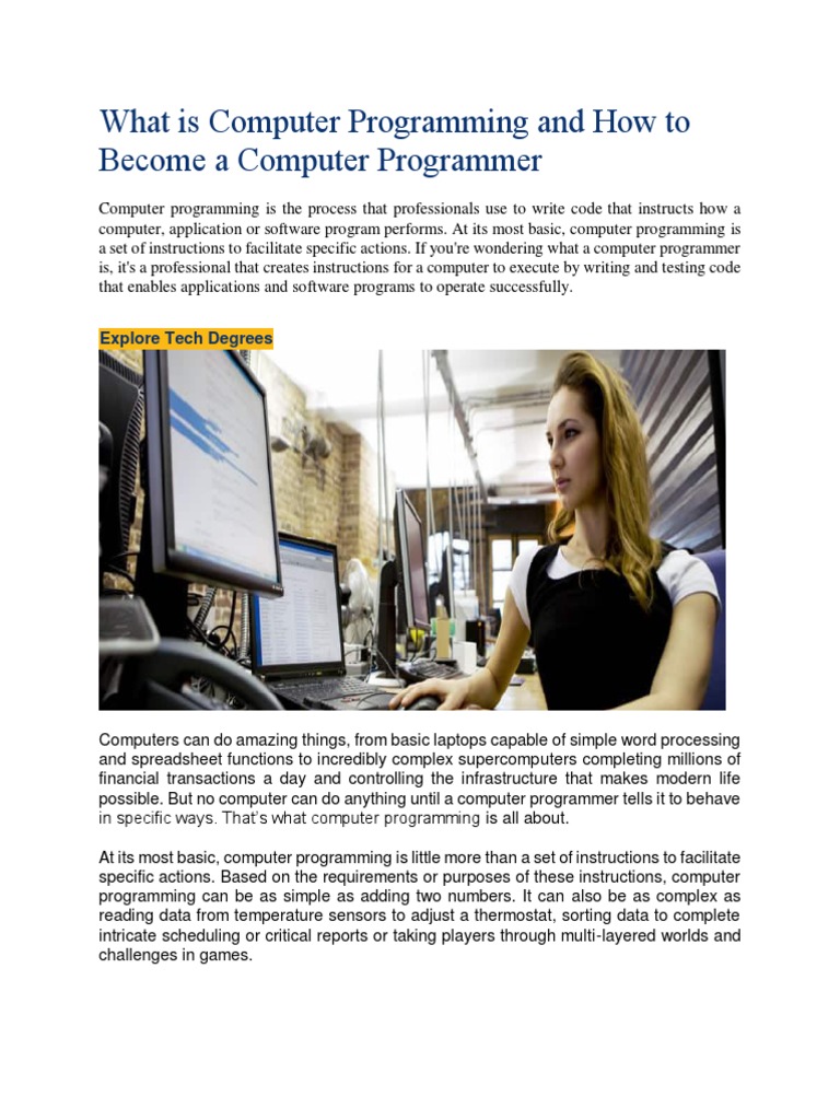 What Is Computer Programming and How To Become A Computer Programmer ...