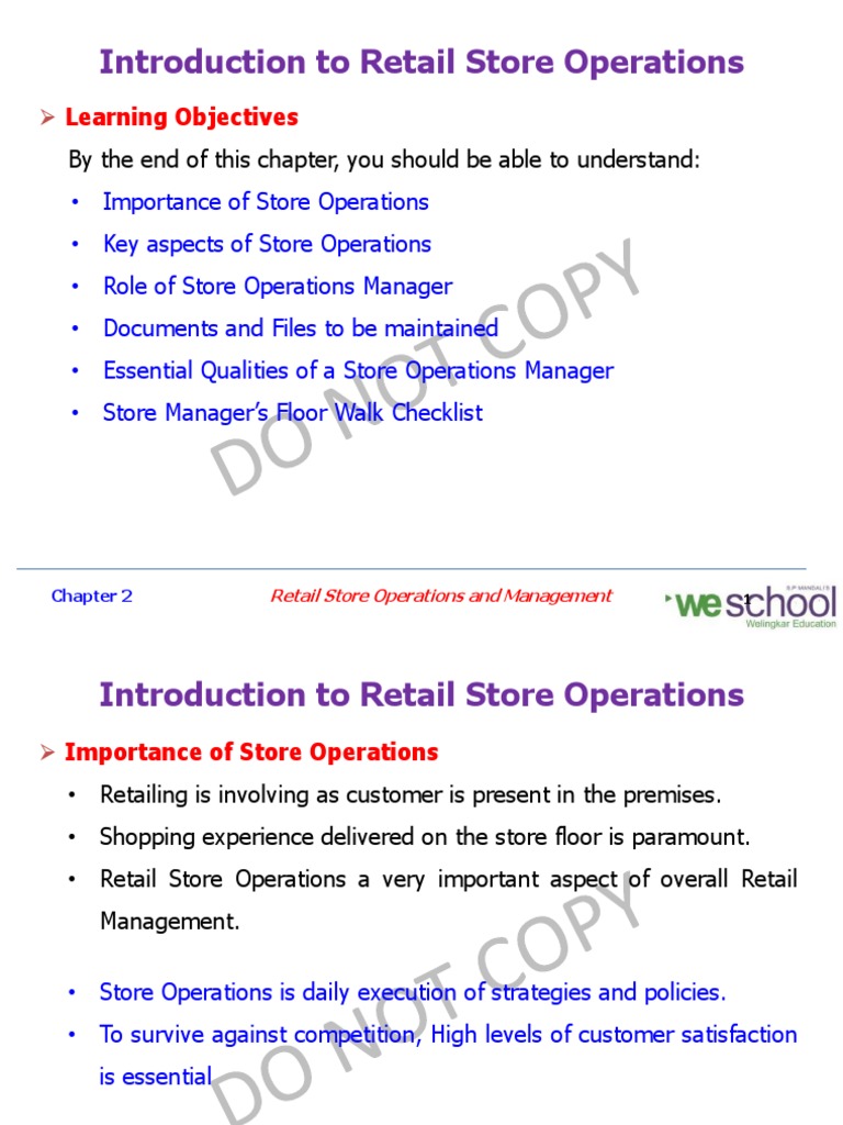 Overview of Retail Store Operations | PDF | Retail | Business