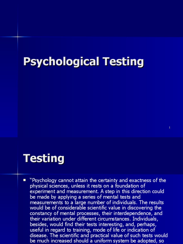 Psychological Testing | PDF | Psychology | Psychological Testing