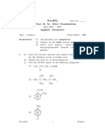 First Year B. Sc. (Fire) Examination Applied Chemistry: 3 Hours) 100 Instructions