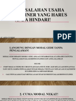 5 Kesalahan Bisnis Kuliner Yang Harus Anda Hindari