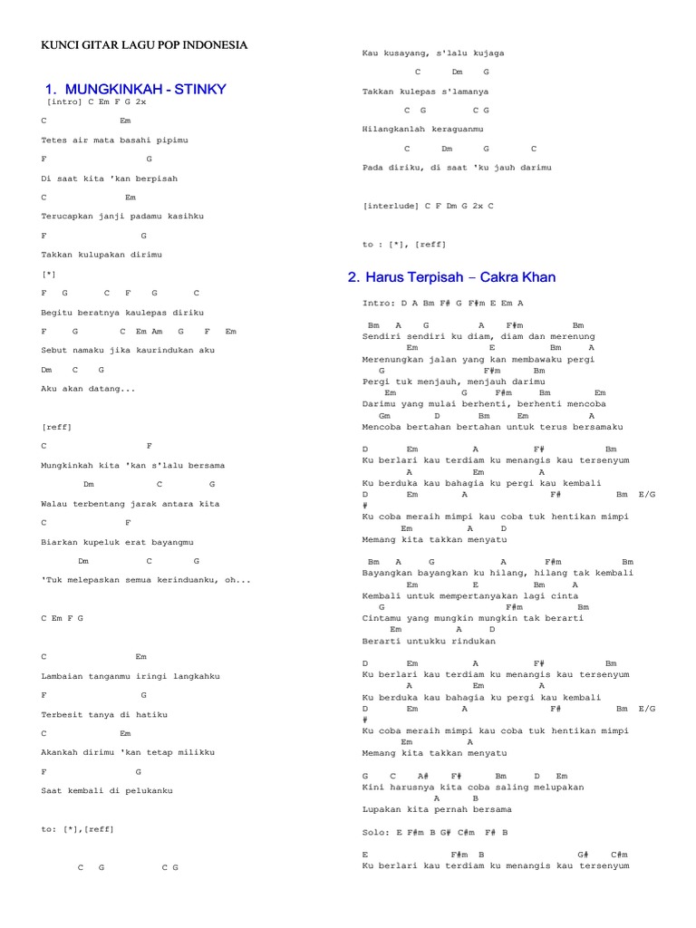 Tips Kunci Gitar Lagu Pop Indonesia Pdf