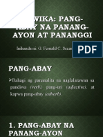 Pang-Abay Na Panang-Ayon at Pananggi