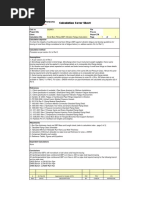 Calculation Cover Sheet: File Calc No Project Title Client Proj No Phase/CTR