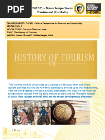 THC 101 - Macro Perspective in Tourism and Hospitality