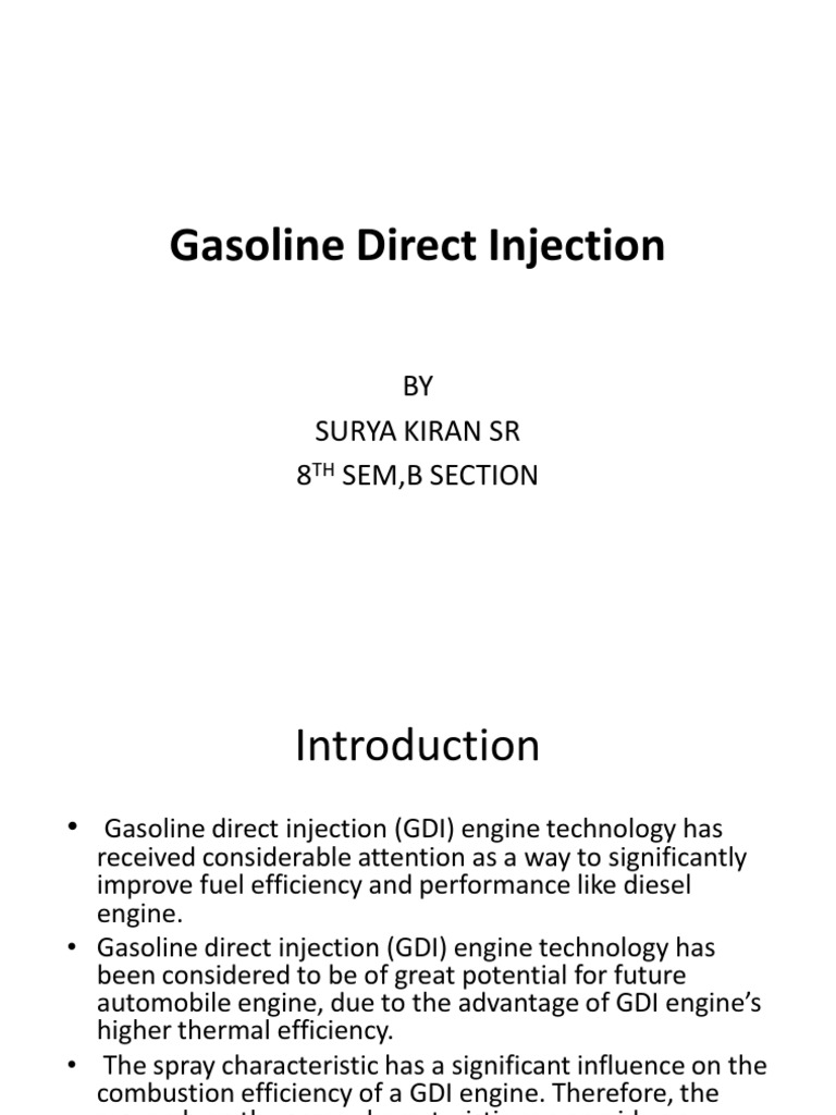 The Fundamentals and Operation of Gasoline Direct Injection (GDI
