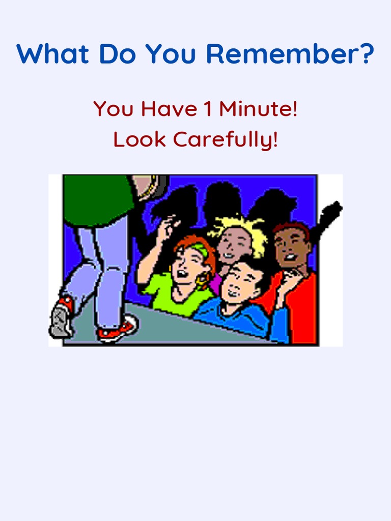 Memory Recall Activity Instructions | PDF | Language Arts & Discipline