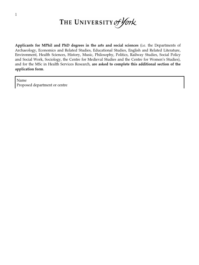 MPhil and PhD Application Guidelines | PDF