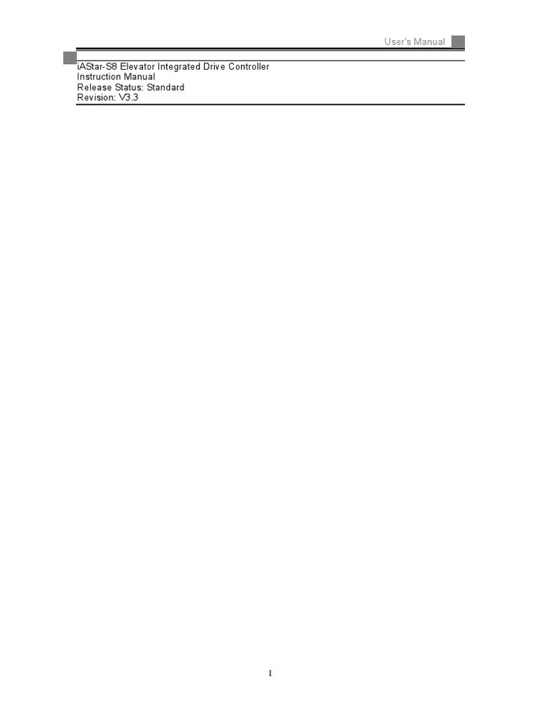 S8 Series Elevator Intergrated Controller User Instruction V3 3 Pdf Elevator Electrical Wiring