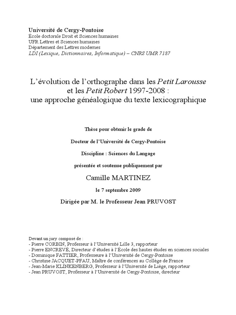 Voisin De La Dorade En 3 Lettres L'Évolution de L'orthographe Dans Les Petit Larousse Et Petit Robert  1997-2008 (PDFDrive) | PDF | Dictionnaire | Orthographie