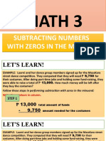 Math 3 - Subtracting Numbers with Zeros in the Minuend