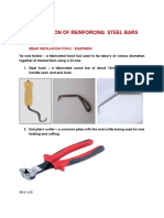 Installation of Reinforcing Steel Bars: Rebar Installation Tools / Equipment