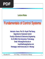 Fundamentals of Control Systems Fundamentals of Control Systems