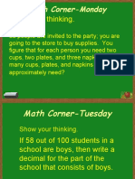 Show Your Thinking.: Math Corner-Monday