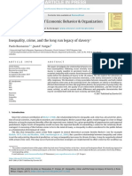 Journal of Economic Behavior & Organization: Inequality, Crime, and The Long Run Legacy of Slavery