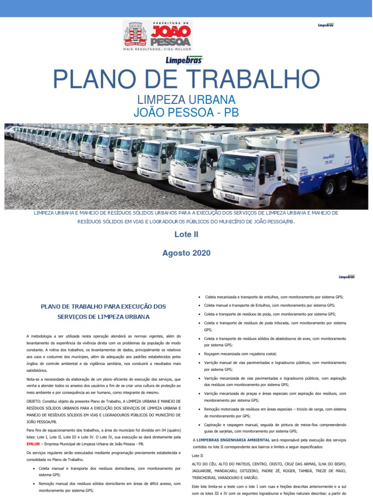 Plano de Trabalho | PDF | Desperdício | Resíduos sólidos do município