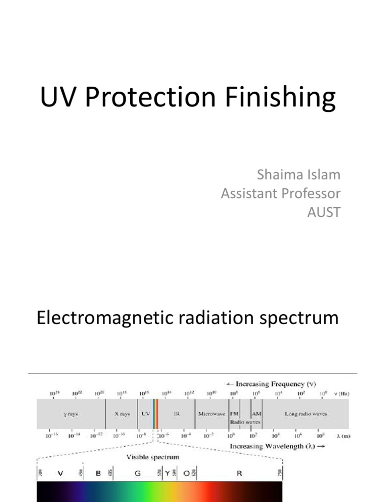 Presentation On Uv Protection Finishing | PDF | Ultraviolet | Textiles
