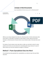 How To Use Excel Formulas in Word Documents