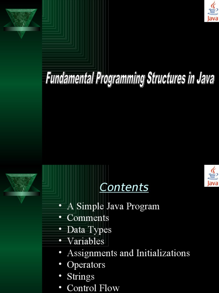 Fundamental Programming Structures in Java | PDF | Data Type | Array ...