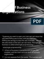 Forms of Business Organizations