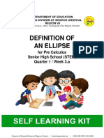 Definition of An Ellipse: For Pre Calculus Senior High School (STEM) Quarter 1 / Week 3.a