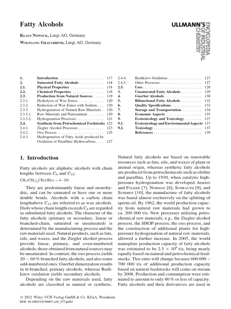 Jenis Fatty Alcohol (Stearyl Alcohol) | PDF | Ester | Alcohol