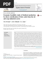 Economic Feasibility Study of Biodiesel Production by Direct Esterification of Fatty Acids From The Oil and Soap Industrial Sector