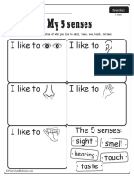 5 Senses Preschool Worksheets PDF