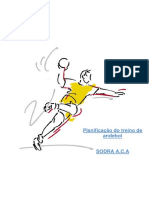 Treino de introdução ao andebol com foco em desmarcação, remate e defesa