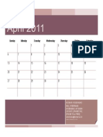 Landscape Pink Calendar