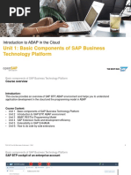 Unit 1: Basic Components of SAP Business Technology Platform