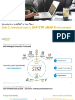 Unit 2: Introduction To SAP BTP, ABAP Environment
