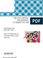 Developing Training Curriculum: A Course Leading To TM2