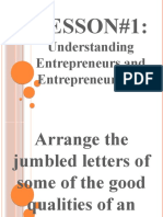 LESSON#1:: Understanding Entrepreneurs and Entrepreneurship